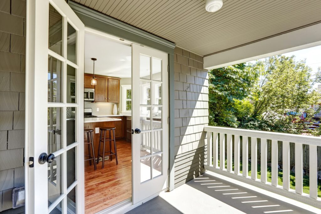 open door to porch
