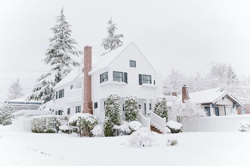 house in snow
